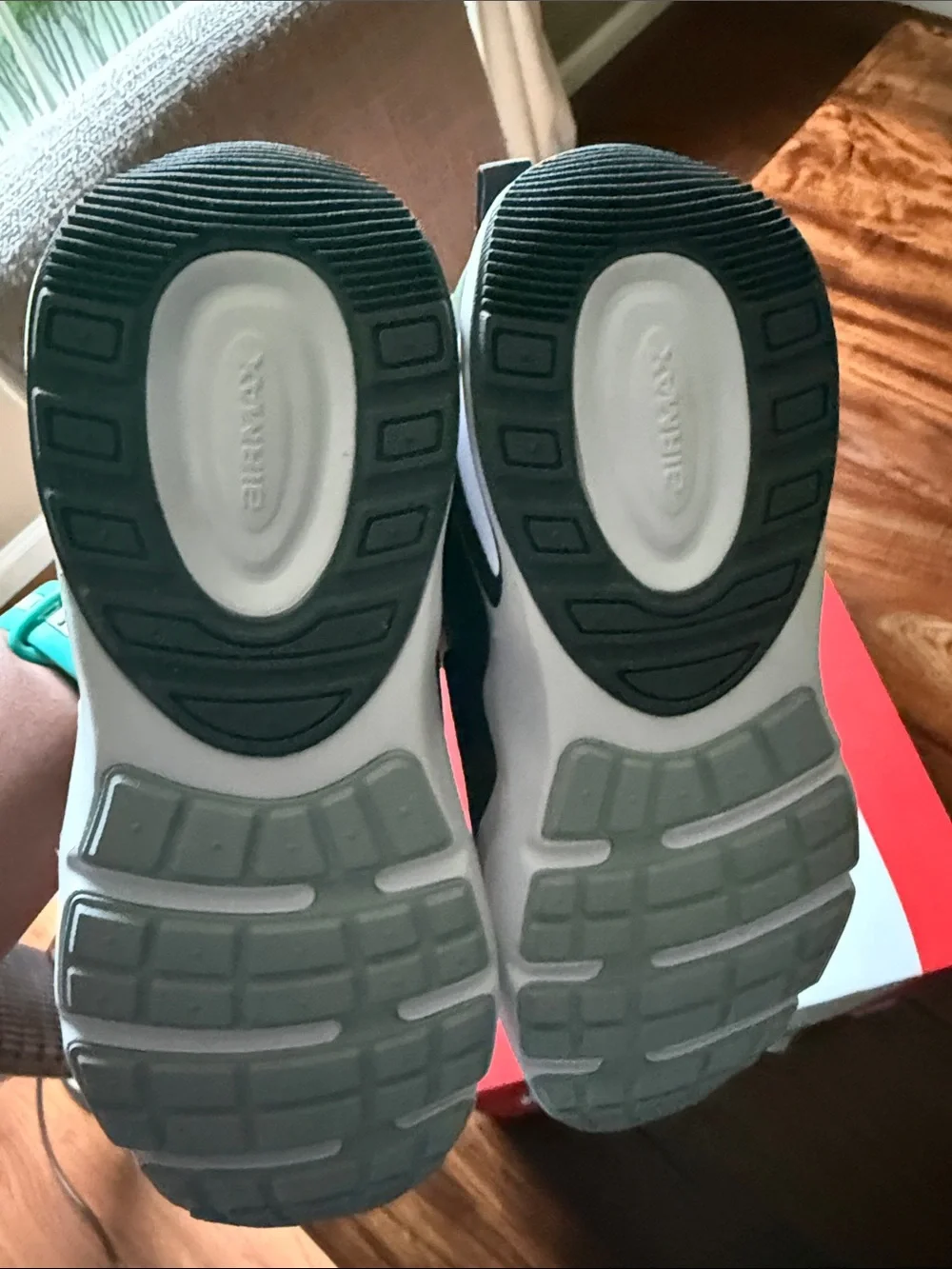 **new in box** Nike Kids Gray and White Velcro Athletic Sneakers, size 1.5 littl
